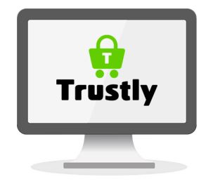 Datorskärm med Trustlylogga